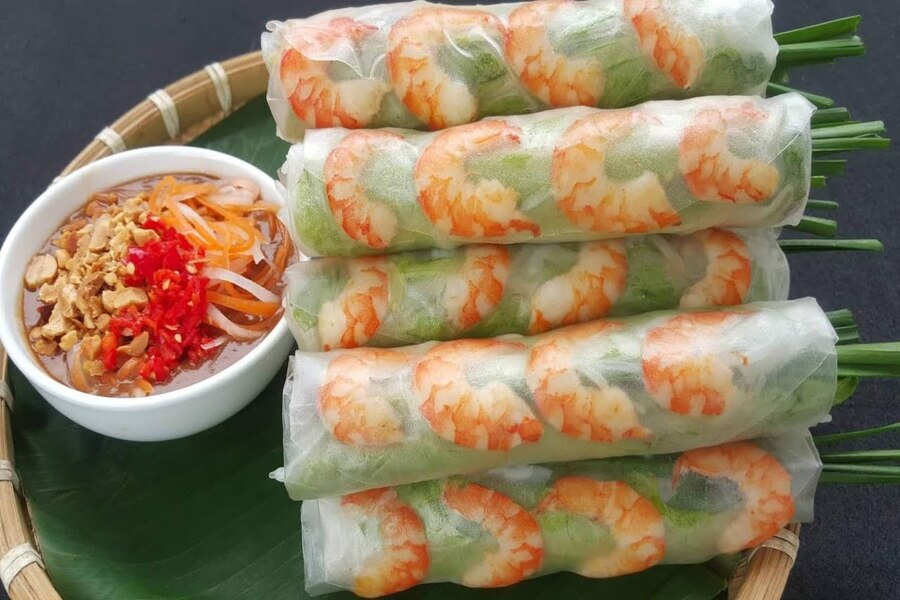 bún cuốn tôm thịt